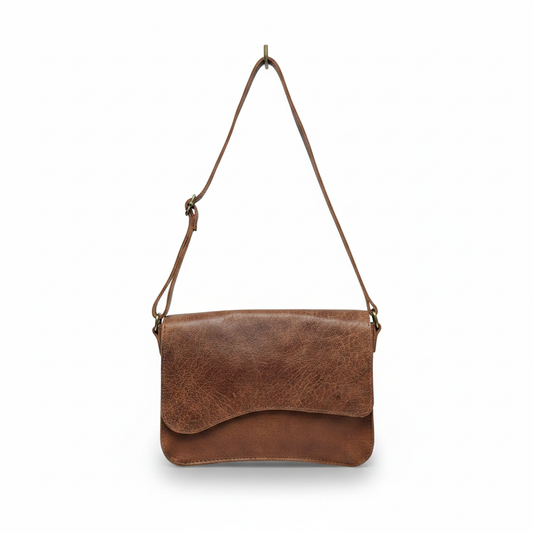 Handcrafted Full-Grain Leather Crossbody Bag – Genuine Leather Purse