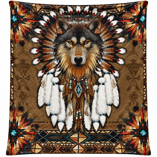 HELLOYOUNG Wolf Soft Flannel Throw Blanket, 40x70