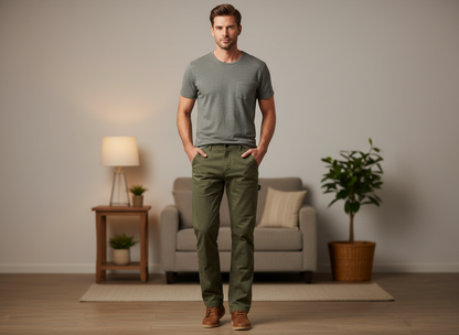 NWT Alpine Design Men's Utility Pants Herringbone Vintage Olive Green