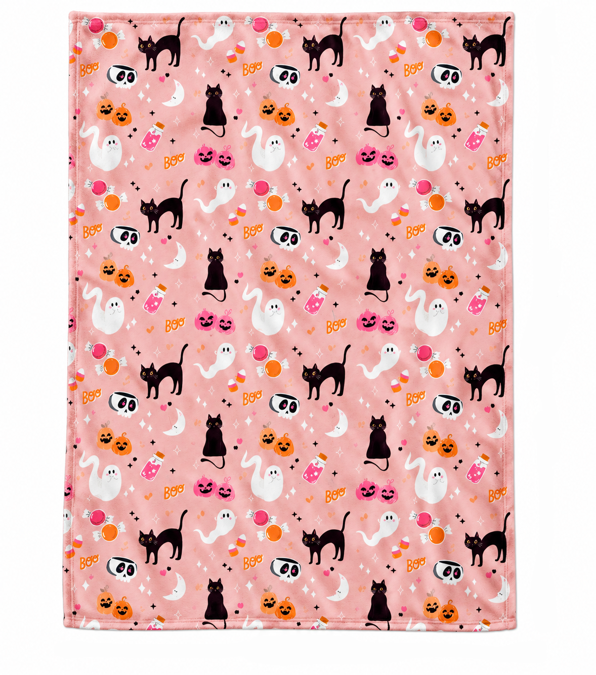 Pink Ghost Halloween Throw Blanket – 50 × 60