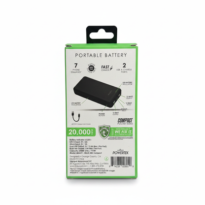 Portable Battery 20000mAh (New / Open Package) Model 802692