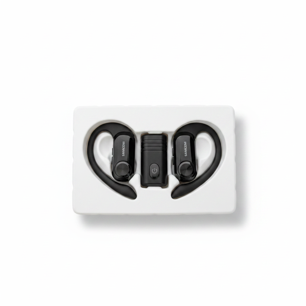 SAMCOM Wireless Headset with 2-Pin Dongle for FPCN10A/FPCN30A Walkie Talkies (Open Package)