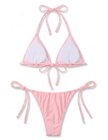 SHERRYLO Thong Bikini Swimsuit for Women Brazilian Bottom Triangle Bikinis Top Bathing Suit Size Small