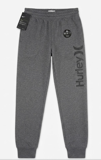 Hurley Boys Dri-Fit Fleece Jogger Pants Heather Grey Size 6