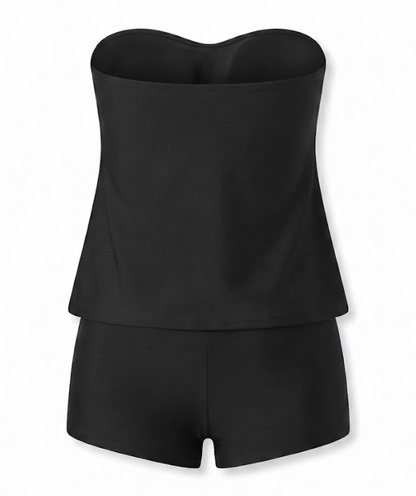 Daci Women's Plus Size Bandeau Tankini 2-Piece Swimsuit – Black, Size 26 Plus