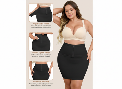 USEASY Seamless Shapewear Half Slip (NWT) – Tummy Control, Waist Cincher, Under Dress | Black, Size 1XL