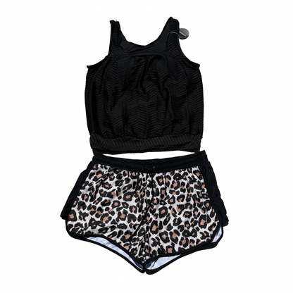 Women's Modest 2-Piece Tankini Swimsuit Set – Scoop Neck Top & Boy Shorts (Size XL)