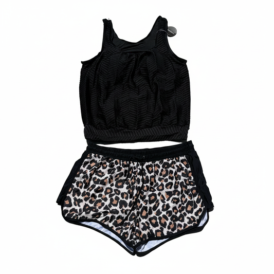 Women's Modest 2-Piece Tankini Swimsuit Set – Scoop Neck Top & Boy Shorts (Size XL)