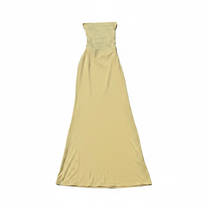 Women's Open Back Maxi Dress – Light Yellow Size XS