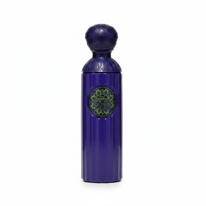 Quais Volle purple eau de parfum bottle gold cap intricate design elegant packaging