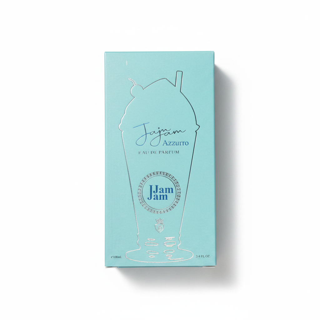 Jam Jam blue ice cream cone eau de parfum bottle red cherry detail decorative box