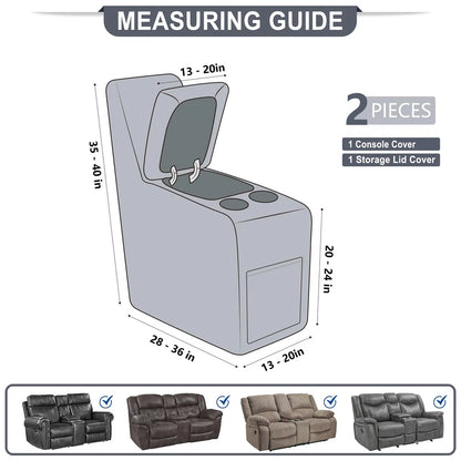ANARACHON Leather-Look Recliner Console Slipcover, Chocolate